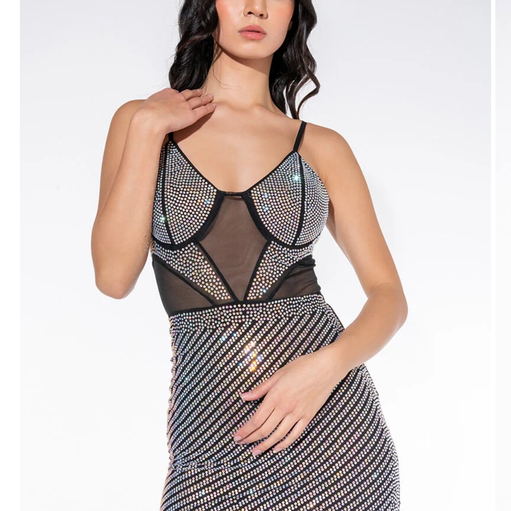 Rhinestone Mini Dress